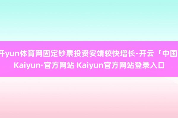 开yun体育网固定钞票投资安靖较快增长-开云「中国」Kaiyun·官方网站 Kaiyun官方网站登录入口