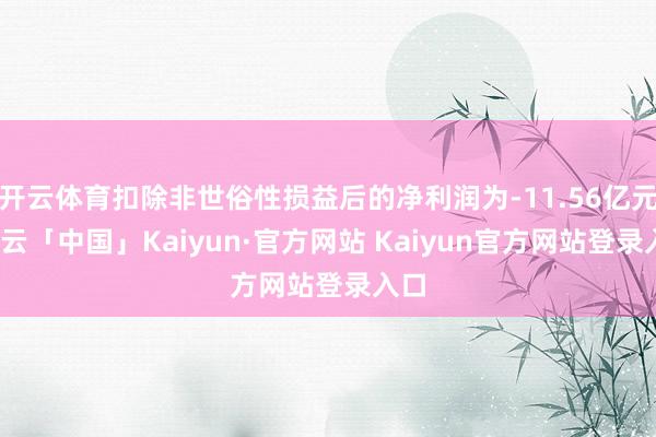 开云体育扣除非世俗性损益后的净利润为-11.56亿元-开云「中国」Kaiyun·官方网站 Kaiyun官方网站登录入口