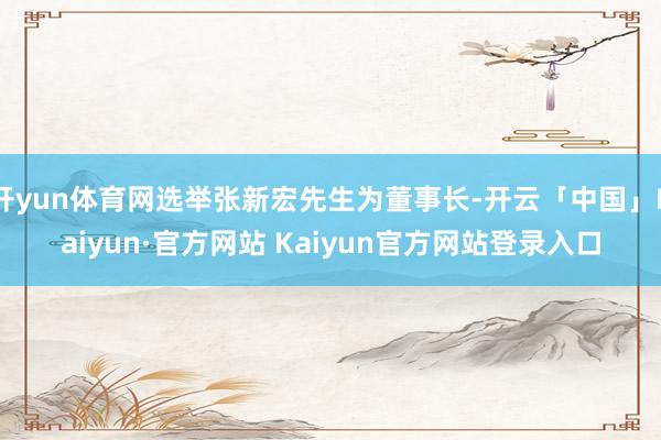 开yun体育网选举张新宏先生为董事长-开云「中国」Kaiyu